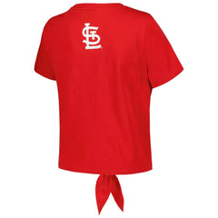St. Louis Cardinals The Wild Collective Women's Twist Front T-Shirt | MLB For sale