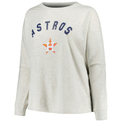 Houston Astros Profile Women's Plus Size French Terry Pullover Sweatshirt | MLB New