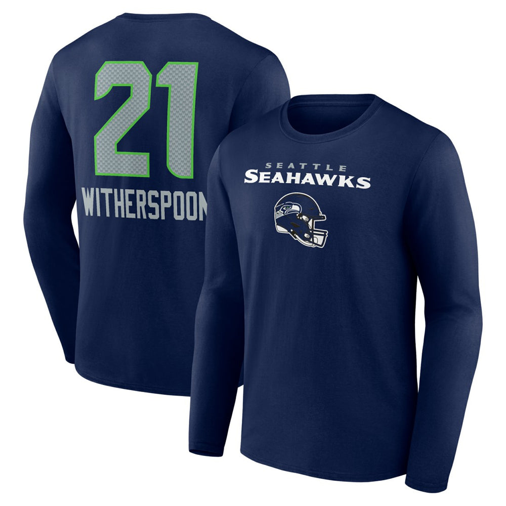 Seattle Seahawks Devon Witherspoon Team Wordmark Player Name & Number Long Sleeve T-Shirt