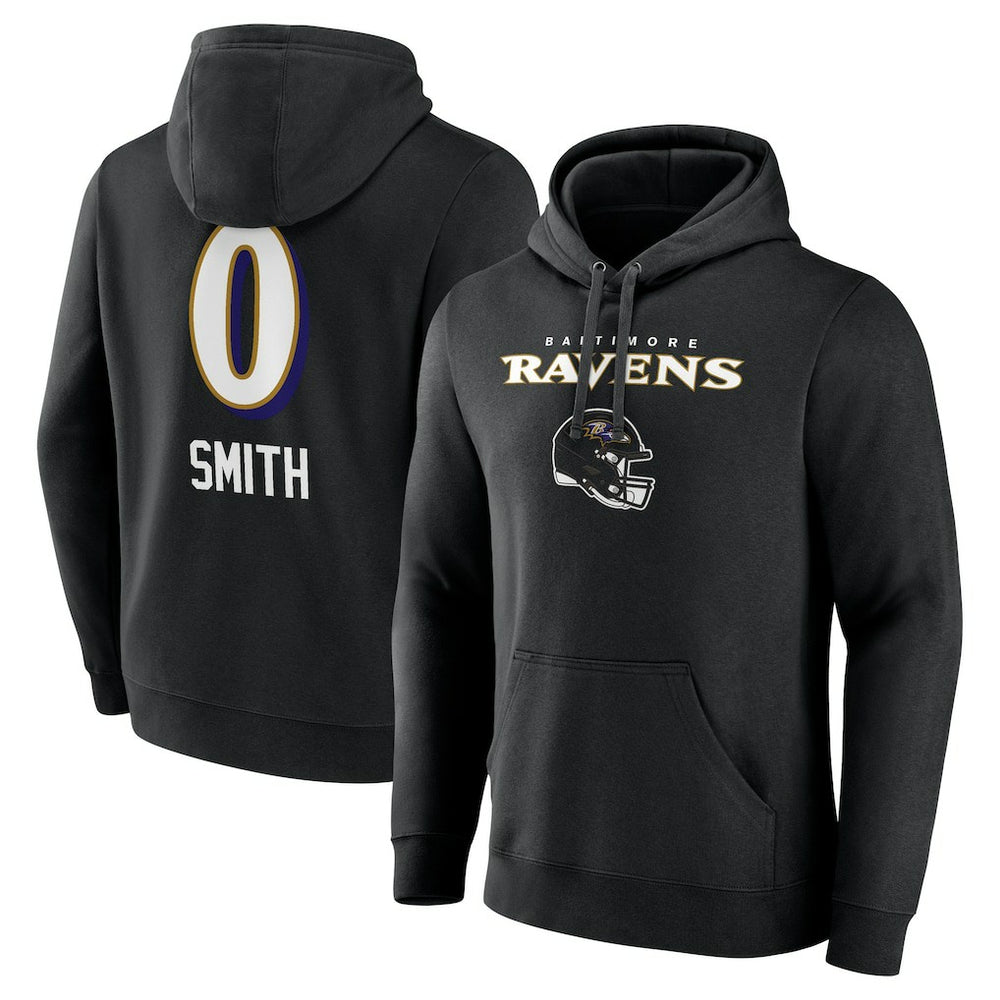 Baltimore Ravens Roquan Smith Team Wordmark Player Name & Number Pullover Hoodie