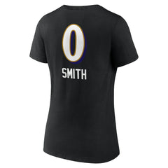 Baltimore Ravens Roquan Smith Women's Team Wordmark Player Name & Number V-Neck T-Shirt