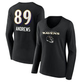 Baltimore Ravens Mark Andrews Women's Team Wordmark Player Name & Number Long Sleeve V-Neck T-Shirt