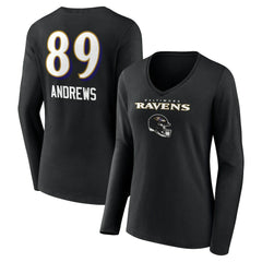 Baltimore Ravens Mark Andrews Women's Team Wordmark Player Name & Number Long Sleeve V-Neck T-Shirt