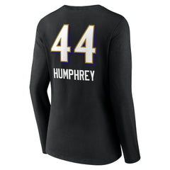 Baltimore Ravens Marlon Humphrey Women's Team Wordmark Player Name & Number Long Sleeve V-Neck T-Shirt