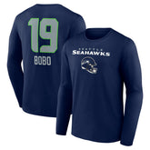 Seattle Seahawks Jake Bobo Team Wordmark Player Name & Number Long Sleeve T-Shirt