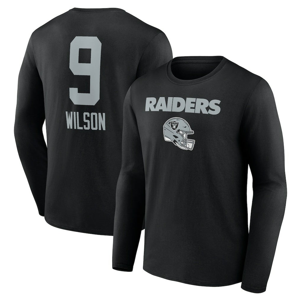 Las Vegas Raiders Tyree Wilson Team Wordmark Player Name & Number Long Sleeve T-Shirt