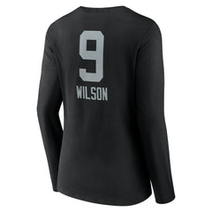 Las Vegas Raiders Tyree Wilson Women's Team Wordmark Player Name & Number Long Sleeve V-Neck T-Shirt