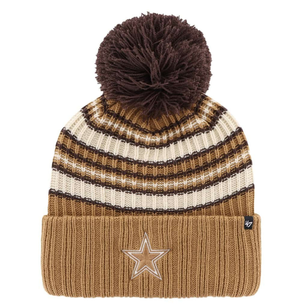 Dallas Cowboys 47 brand '47 Women's Espresso Cuffed Knit Hat with Pom