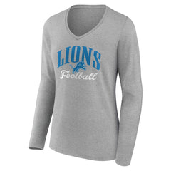 Detroit Lions Women's Victory Script V-Neck Long Sleeve T-Shirt