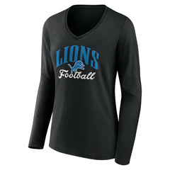 Detroit Lions Women's Victory Script V-Neck Long Sleeve T-Shirt