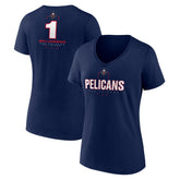 Zion Williamson New Orleans Pelicans Women's Behind The Back Name & Number V-Neck T-Shirt Online
