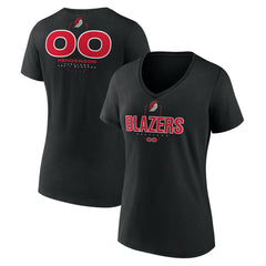 Scoot Henderson Portland Trail Blazers Women's Behind The Back Name & Number V-Neck T-Shirt Online
