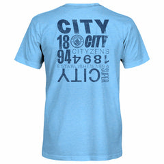 Manchester City 1863FC Front Back Text Twisted Tri-Blend Slub T-Shirt Sky Blue