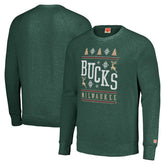 Milwaukee Bucks Homage Unisex Holiday Raglan Pullover Sweatshirt On Sale