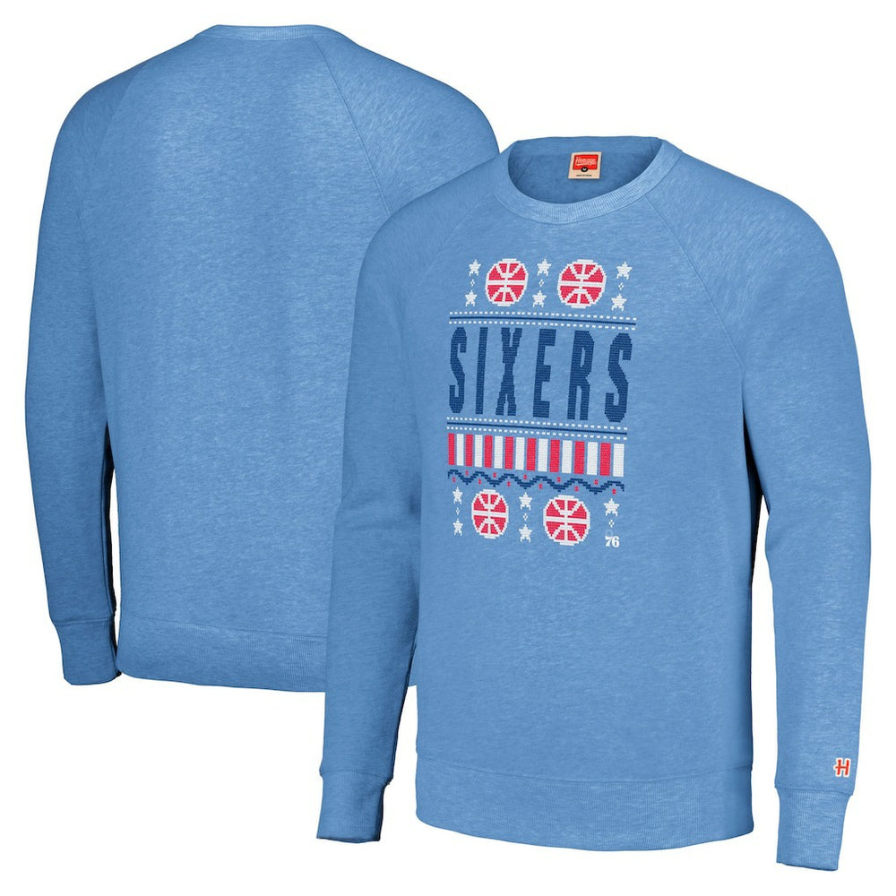 Philadelphia 76ers Homage Unisex Holiday Raglan Pullover Sweatshirt Online