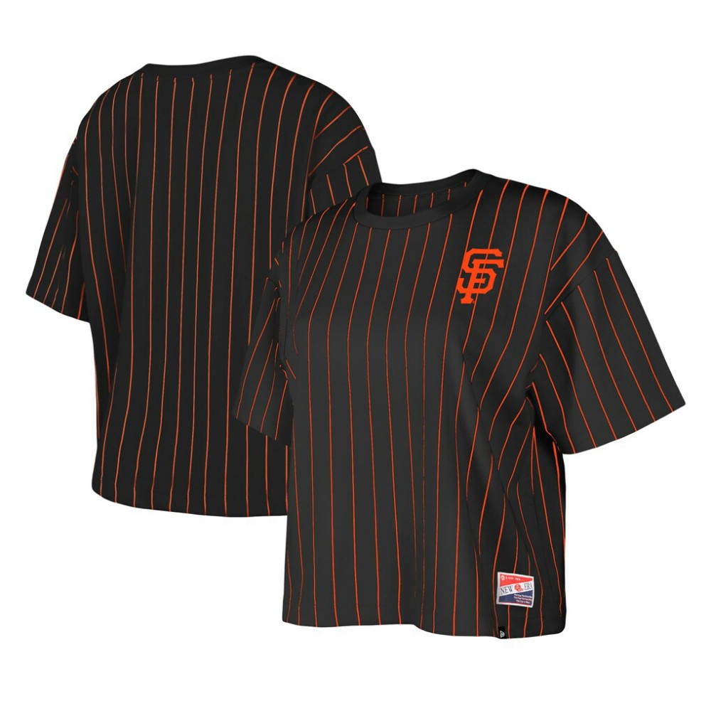 San Francisco Giants New Era Women's Boxy Pinstripe T-Shirt | MLB New