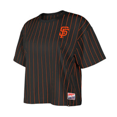 San Francisco Giants New Era Women's Boxy Pinstripe T-Shirt | MLB New