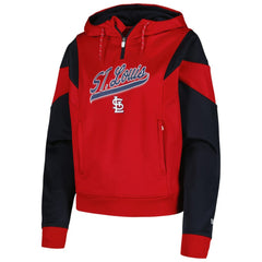 St. Louis Cardinals New Era Women's Color Block Fleece Quarter-Zip Hoodie | MLB US
