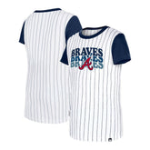 Atlanta Braves New Era Girls Youth Pinstripe T-Shirt | MLB Shop