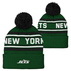 New York Jets Youth Jacquard Cuffed Knit Hat with Pom