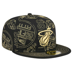 Miami Heat 59FIFTY Day Allover Print Stencil Fitted Hat Online