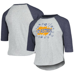 Houston Astros Soft as a Grape Youth Raglan 3/4 Sleeve T-Shirt | MLB Sale