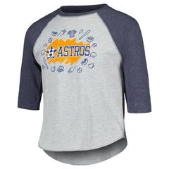 Houston Astros Soft as a Grape Youth Raglan 3/4 Sleeve T-Shirt | MLB Sale