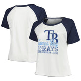 Tampa Bay Rays Soft as a Grape Women's Plus Size Baseball Raglan T-Shirt | MLB On Sale