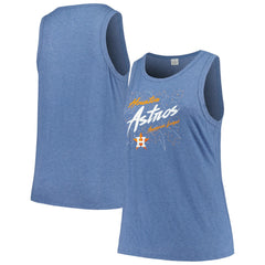 Houston Astros Soft as a Grape Women's Plus Size Curvy High Neck Tri-Blend Tank Top | MLB Discount