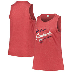 St. Louis Cardinals Soft as a Grape Women's Plus Size Curvy High Neck Tri-Blend Tank Top | MLB For sale