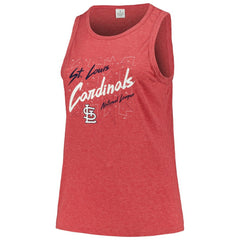 St. Louis Cardinals Soft as a Grape Women's Plus Size Curvy High Neck Tri-Blend Tank Top | MLB For sale