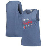 Boston Red Sox Soft as a Grape Women's Plus Size Curvy High Neck Tri-Blend Tank Top | MLB Outlet