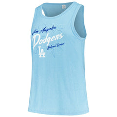 Los Angeles Dodgers Soft as a Grape Women's Plus Size Curvy High Neck Tri-Blend Tank Top | MLB New