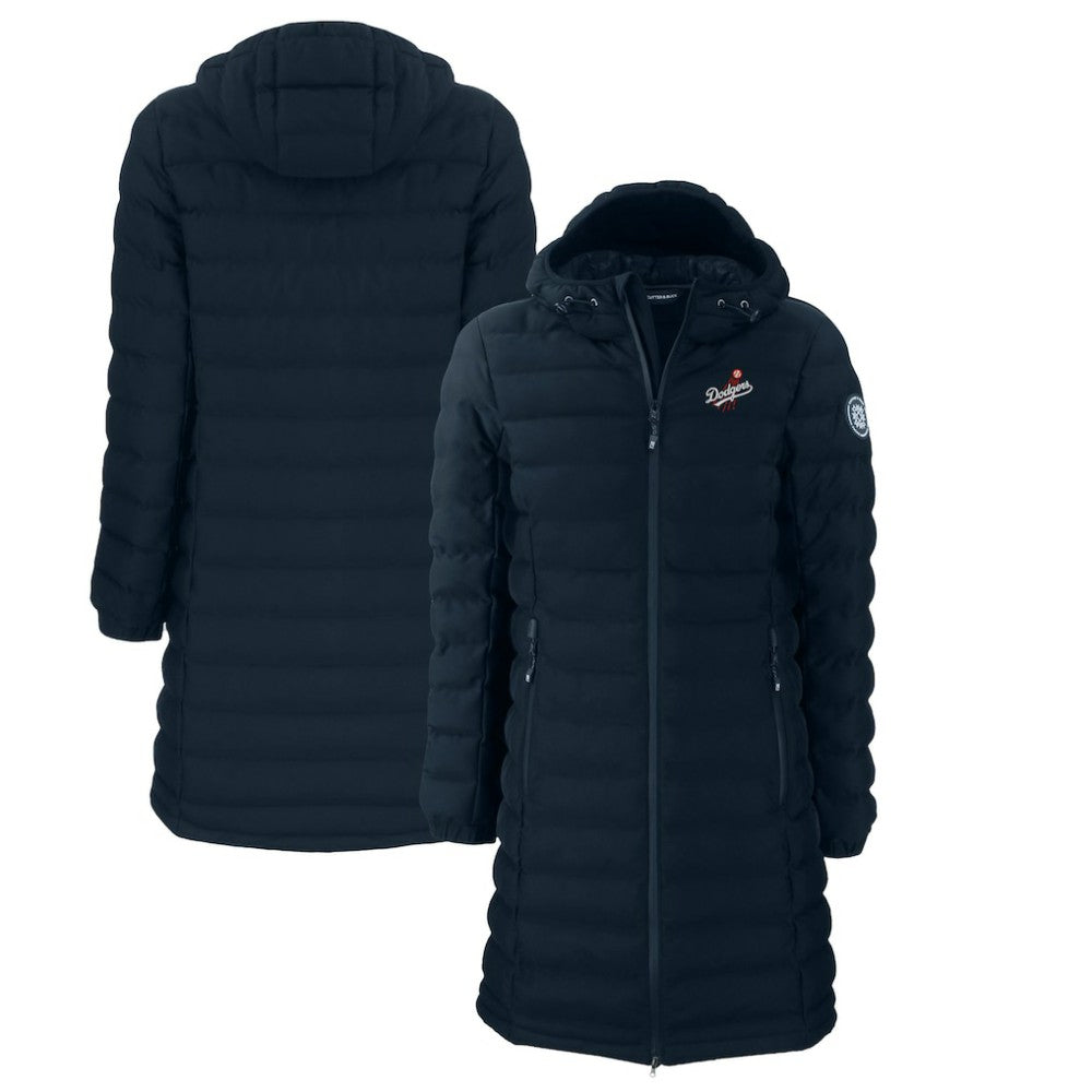 Los Angeles Dodgers Cutter & Buck Women's Cooperstown Collection Mission Ridge Repreve Eco Insulated Long Full-Zip Puffer Jacket | MLB Outlet