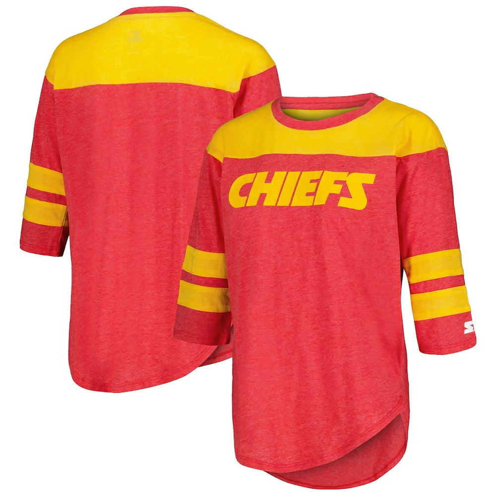 Kansas City Chiefs Starter Women's Fullback Tri-Blend 3/4-Sleeve T-Shirt