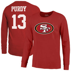 San Francisco 49ers Brock Purdy Majestic Threads Name & Number Long Sleeve T-Shirt