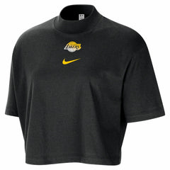 Los Angeles Lakers Women's Courtside Mock Neck Loose Fit Cropped T-Shirt Online