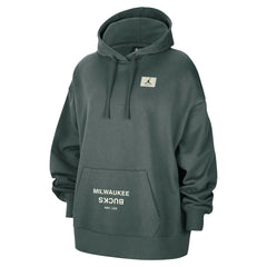 Milwaukee Bucks Jordan Brand Women's Courtside Statement Edition Oversize Pullover Hoodie New