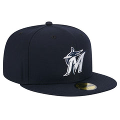 Miami Marlins New Era White Logo 59FIFTY Fitted Hat | MLB Discount