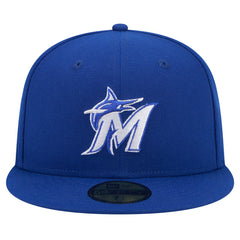Miami Marlins New Era White Logo 59FIFTY Fitted Hat | MLB Outlet