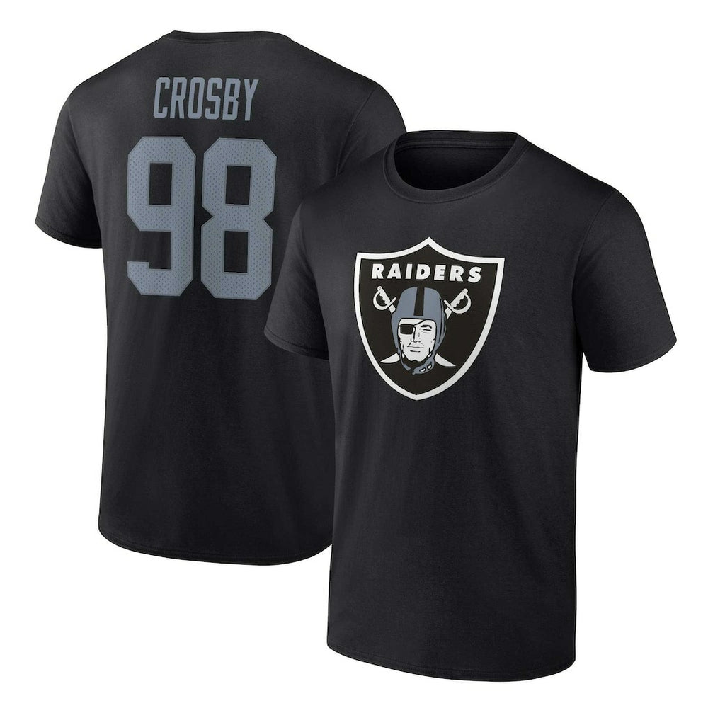 Las Vegas Raiders Fanatics Maxx Crosby Player Icon Name & Number T-Shirt