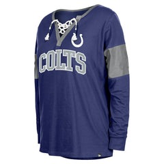 Indianapolis Colts New Era Women's Lace-Up Notch-Neck Long Sleeve T-Shirt