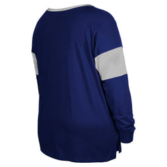 Indianapolis Colts New Era Women's Plus Size Lace-Up Notch Neck Long Sleeve T-Shirt