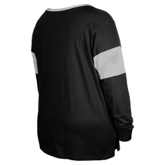 Las Vegas Raiders New Era Women's Plus Size Lace-Up Notch Neck Long Sleeve T-Shirt
