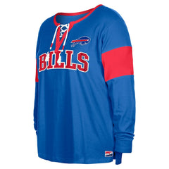 Buffalo Bills New Era Women's Plus Size Lace-Up Notch Neck Long Sleeve T-Shirt