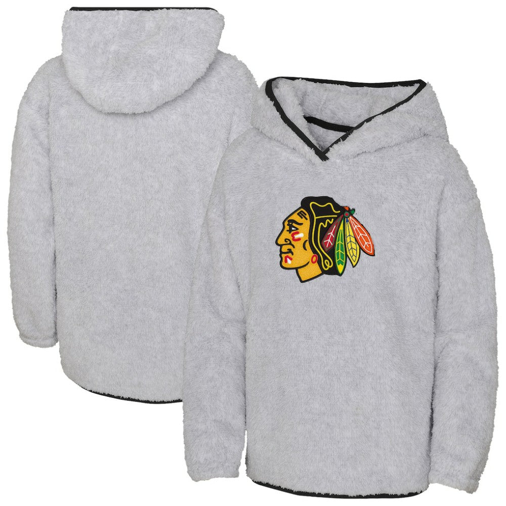 Chicago Blackhawks Girls Youth Ultimate Teddy Fleece Pullover Hoodie For Sale