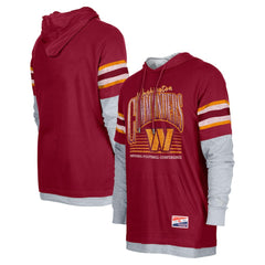 Washington Commanders New Era Twofer Long Sleeve Hooded T-Shirt