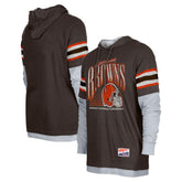 Cleveland Browns New Era Twofer Long Sleeve Hooded T-Shirt