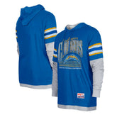 Los Angeles Chargers New Era Twofer Long Sleeve Hooded T-Shirt