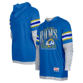 Los Angeles Rams New Era Twofer Long Sleeve Hooded T-Shirt